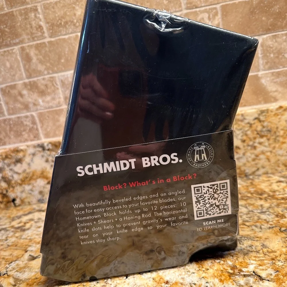 Schmidt Bros 12 Slot Hometown Knife Block Ebony Finish New Sealed